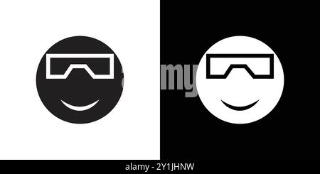 Cool Emoji Icon simple flat vector symbol outline collection set logo Stock Vector