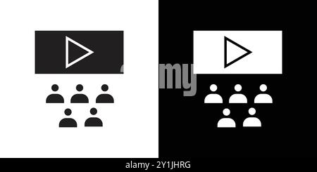 cinema audience icon simple flat vector symbol outline collection set logo Stock Vector