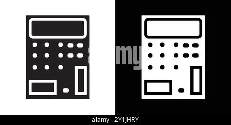 calculator icomn simple flat vector symbol outline collection set logo Stock Vector