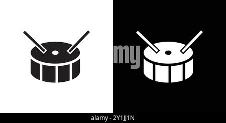 drums icon simple flat vector symbol outline collection set logo Stock Vector