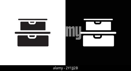 plastic Food container icon simple flat vector symbol outline collection set logo Stock Vector