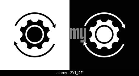 processing icon simple flat vector symbol outline collection set logo Stock Vector