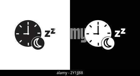 Sleeping time icon simple flat vector symbol outline collection set logo Stock Vector