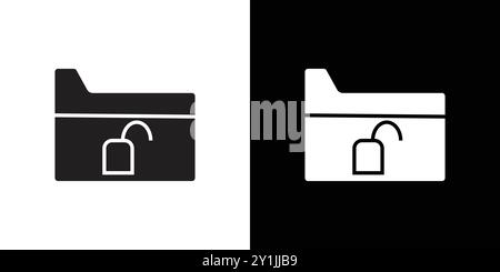 unlock folder icon simple flat vector symbol outline collection set logo Stock Vector