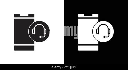 Smartphone Help and Support icon simple flat vector symbol outline collection set logo Stock Vector