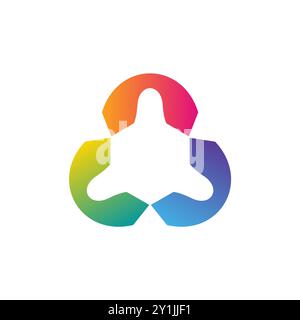 arrows connection logo, abstract modern network symbol icon vector design illustration Stock Vector