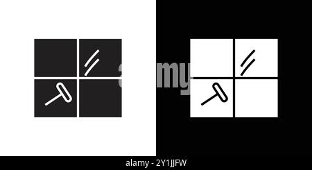 Windows cleaning icon simple flat vector symbol outline collection set logo Stock Vector