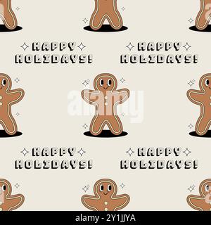 Christmas pattern with Gingerbread man groovy. Pattern in swatches. For ...