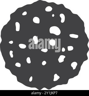 Cookie icon in flat style. Tasty biscuit vector illustration on isolated background. Chocolate bakery sign business concept. Stock Vector