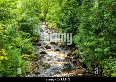 Gunnerside Beck, Swaledale, North Yorkshire.  Gunnerside is a pretty village in the heart of Swaledale. Stock Photo