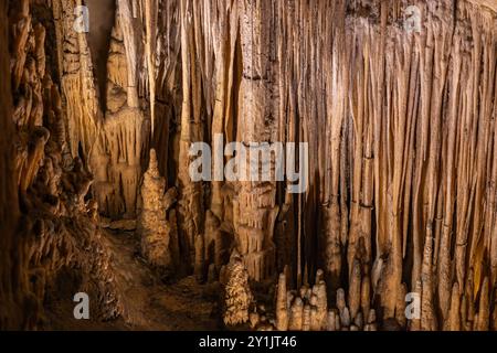 view of relections in cuevas del drach on Mallorca Stock Photo