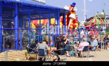 Barry Island, Wales, Aug 30 2024: The announcement of a Christmas special and finale of the Gavin and Stacey series renews interest from fans Stock Photo