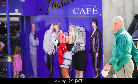 Barry Island, Wales, Aug 30 2024: The announcement of a Christmas special and finale of the Gavin and Stacey series renews interest from fans Stock Photo