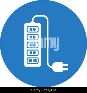 Extension cord icon. Simple vector illustration for web, print files, graphic or commercial purposes. Stock Vector
