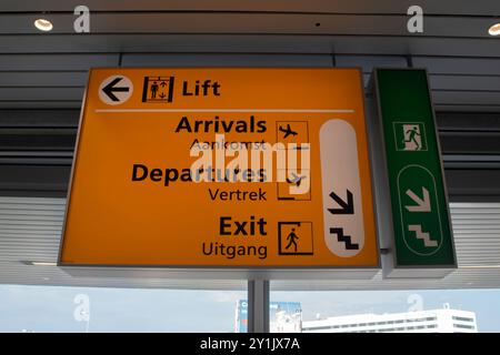 Direction Sign Before The Gates At Schiphol Airport The Netherlands 29-8-2024 Stock Photo