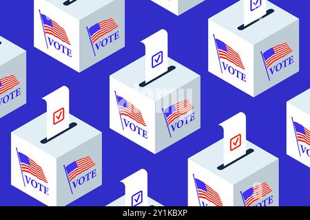 Elections and voting isometric concept with ballot box and people ...