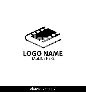 movie book logo design vector Stock Vector