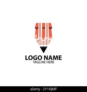 pencil shop logo design vector Stock Vector