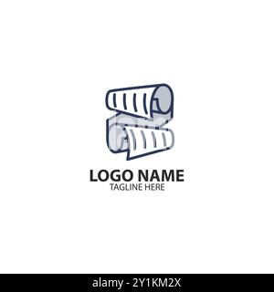 initial Z with paper roll logo design vector Stock Vector