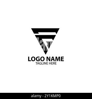 initial FG triangle monogram logo design vector Stock Vector