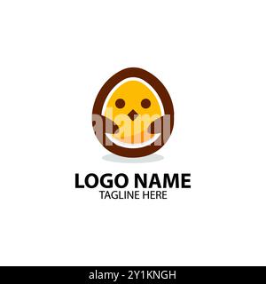 egg cute logo design vector Stock Vector