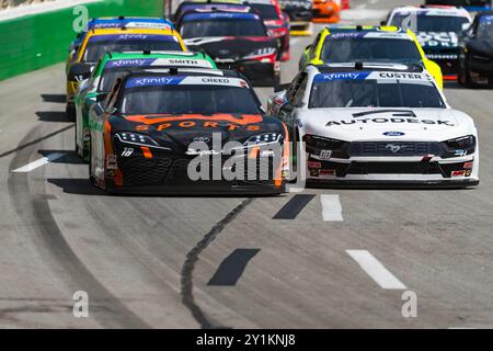 Hampton, Ga, USA. 7th Sep, 2024. NASCAR Xfinity Series driver, SHELDON CREED (18) races through the turns during the Focused Health 250 at Atlanta Motor Speedway in Hampton, GA. (Credit Image: © Walter G. Arce Sr./ASP via ZUMA Press Wire) EDITORIAL USAGE ONLY! Not for Commercial USAGE! Credit: ZUMA Press, Inc./Alamy Live News Stock Photo