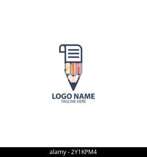 bill pencil logo design vector Stock Vector