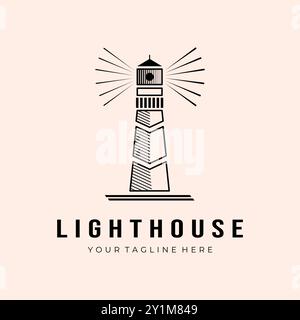 Lighthouse Logo Template Illustration Design Vector Stock Vector