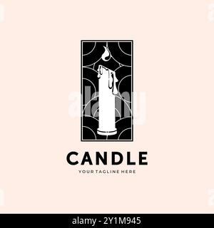 Candle Logo Vector Template Illustration Design in Artistic Background Stock Vector
