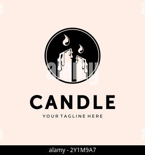 Candle Logo Vector Template Illustration Design, candle badge logo design Stock Vector