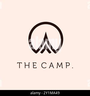 Camping Tent Simple Minimalist Logo Vector Illustration Design Stock Vector