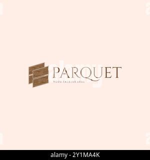 Wood Parquet Floor Vector Illustration Logo Design Stock Vector