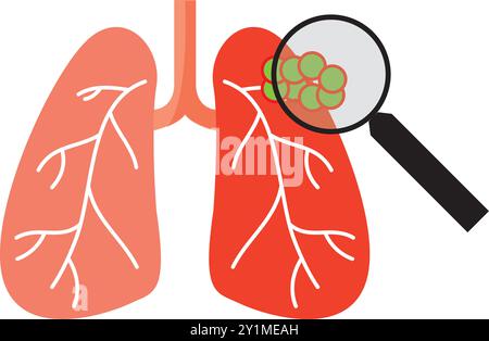 detecting pain in the lungs logo for medical and health service and consult Stock Vector