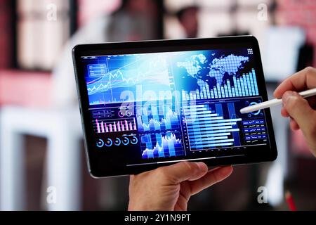 Data Analyst Using Data Analytics KPI Dashboard Stock Photo