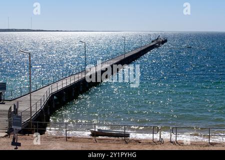 Wooden jetty, Sreaky Bay, South Australia Stock Photo