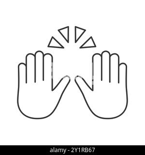 Line art vector illustration of a high five hand gesture, symbolizing celebration and agreement. Stock Vector