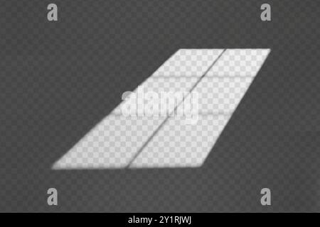 Light effect shadow overlay from rectangular window isolated transparent background. Stock Vector