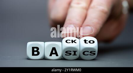 Dice form the expression 'back to basics'. Stock Photo