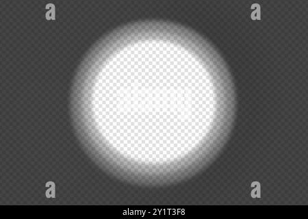 Shadow overlay spotlight effect isolated on a transparent background. Stock Vector