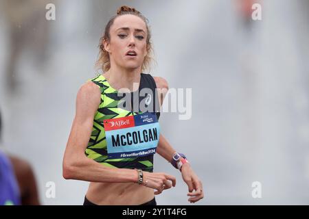 Eilish McColgan finishes in 5th place in the Elite Women's race during the AJ Bell Great North Run 2023 through Newcastle upon Tyne, Gateshead and South Shields. Picture date: Sunday September 8, 2024. Stock Photo