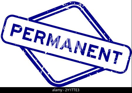 Grunge blue permanent word rubber seal stamp on white background Stock Vector