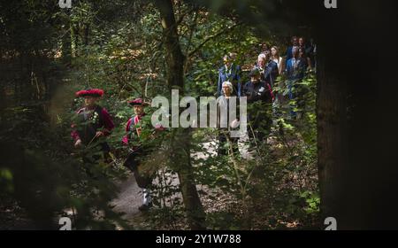 VUGHT - A silent march to the former execution site during the commemoration at memorial center National Monument Camp Vught. There it will be remembered the hasty evacuation of the concentration camp in September 1944, after Dolle Dinsdag. ANP FREEK VAN DEN BERGH netherlands out - belgium out Stock Photo