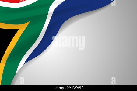 South African flag on a white background, suitable for political or national events such as election day and Independence Day, vector illustration Stock Vector