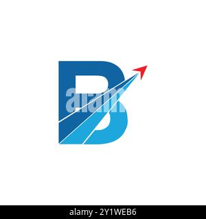 Alphabet  of B Design with Arrow Shape Stock Vector