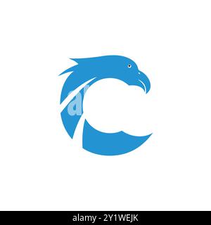 Alphabet  of C Design with Eagle bird Stock Vector