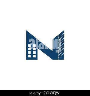 Buel Building and Construction Letter N Logo Stock Vector
