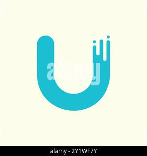 Creative Technology and Science Letter U Stock Vector