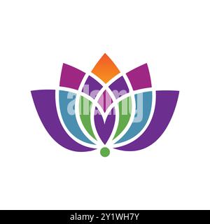 Yoga Flower Icon Design Stock Vector