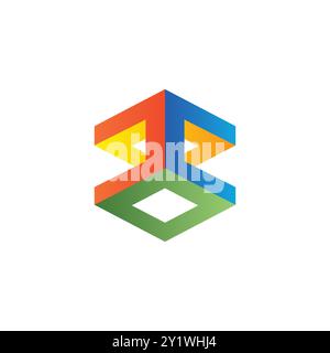 Geometric Polygonal technology Cube Logo Stock Vector