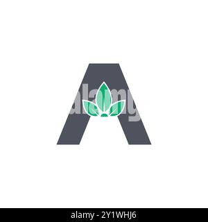 Eco Leaf Letter A nature Logo Stock Vector